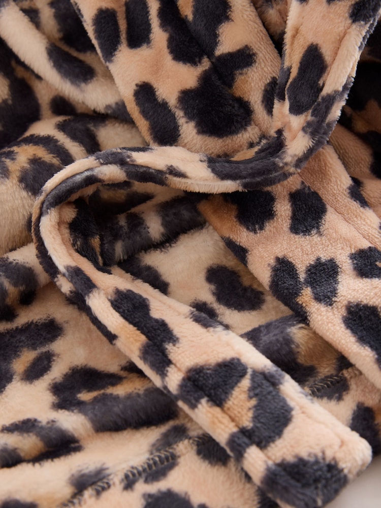 Animal Print Fleece Dressing Gown (9mths-16yrs) - Image 4 of 4