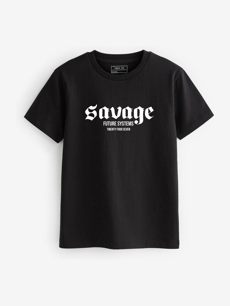 Black Grunge NYC 100% Cotton Short Sleeved Relaxed Slogan T-Shirt (3-16yrs) - Image 1 of 1