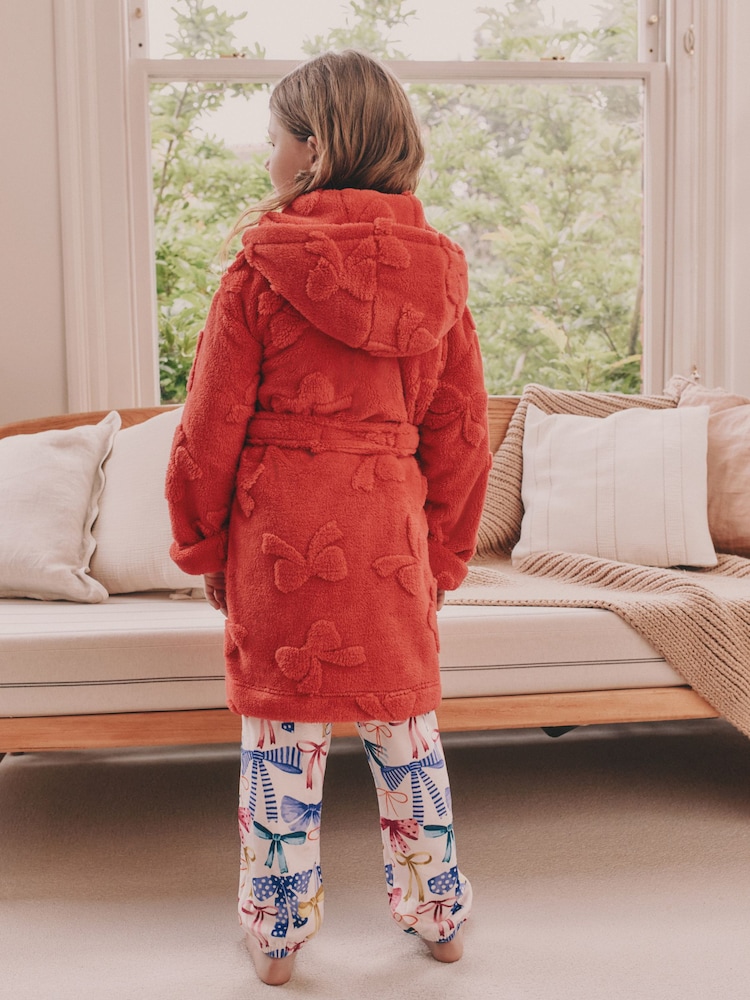 Red Bow Fleece Dressing Gown (9mths-16yrs) - Image 2 of 7