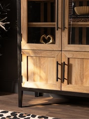 Rockett St George Black and Natural Striped Cabinet - Image 7 of 11