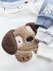 Blue/Ecru Dog Snuggle Pyjamas 3 Pack (9mths-6yrs) - Image 11 of 12