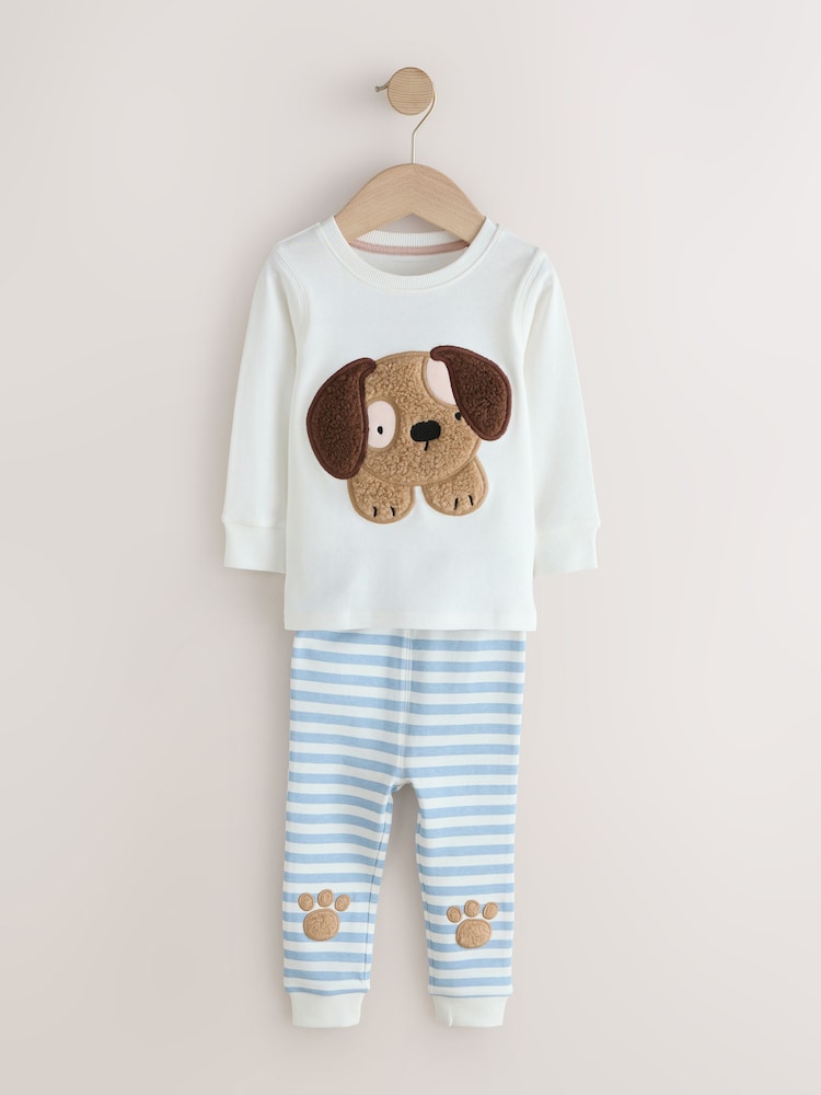 Blue/Ecru Dog Snuggle Pyjamas 3 Pack (9mths-6yrs) - Image 2 of 7