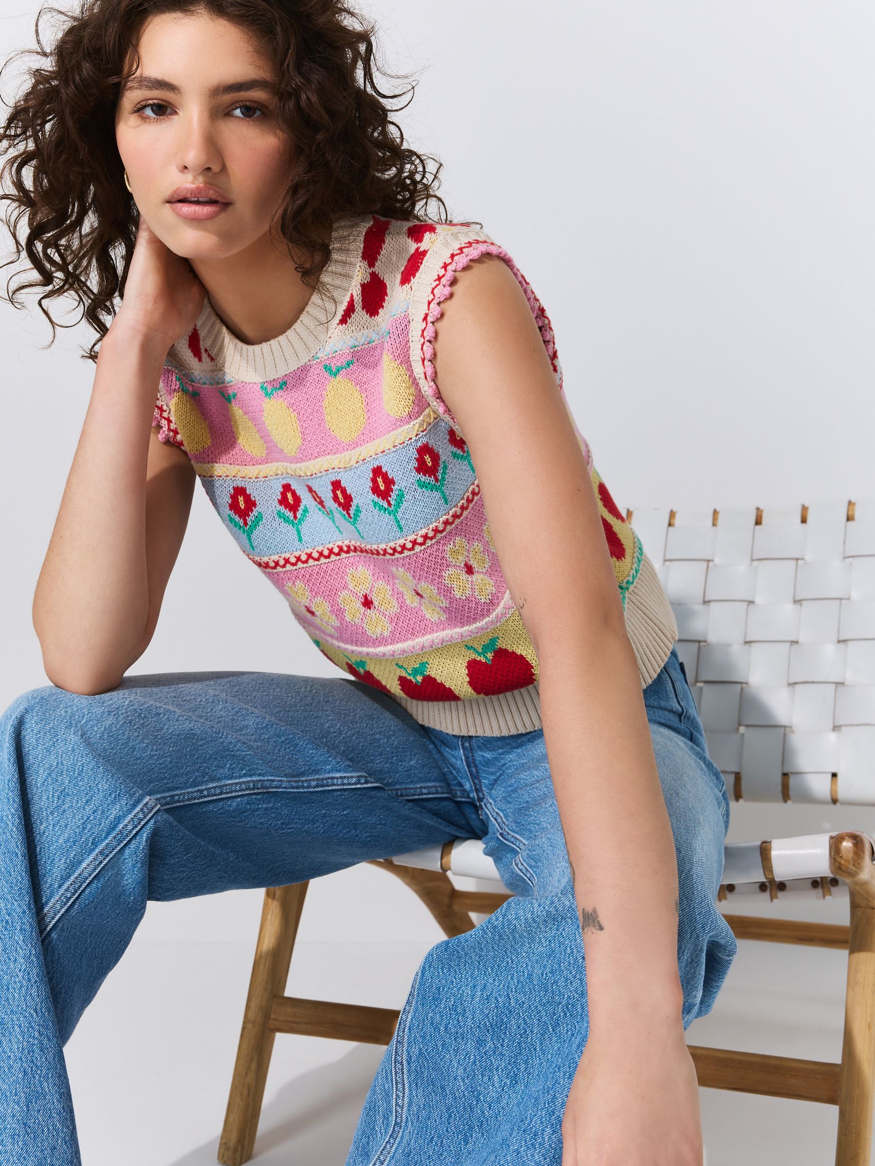 Multi Fruit Knitted Tank with Cotton