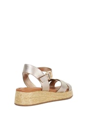 Dune London Gold Littleton Cross Strap Rope Flatform Sandals - Image 4 of 6