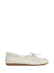 Dune London White Gala Boat Shoes - Image 1 of 5