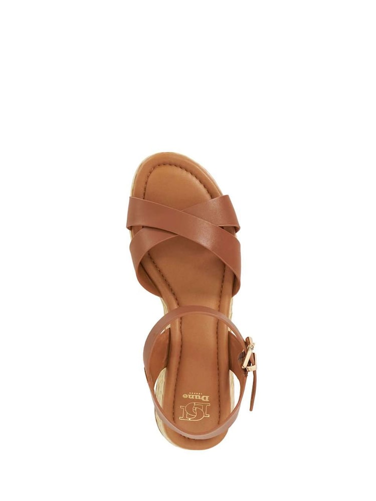 Dune London Brown Littleton Cross Strap Rope Flatform Sandals - Image 5 of 6
