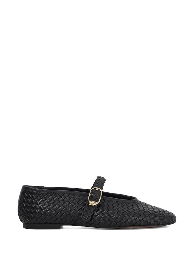 Dune London Black Headline Mary Jane Woven Ballet Shoes - Image 2 of 6