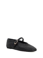 Dune London Black Headline Mary Jane Woven Ballet Shoes - Image 3 of 6