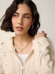 Ecru Stitch Zip Through Hoodie - Image 3 of 6