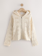 Ecru Stitch Zip Through Hoodie - Image 4 of 6