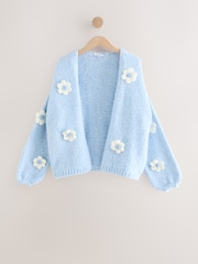 Blue Pale Floral Print Soft Touch Cardigan - Image 6 of 8