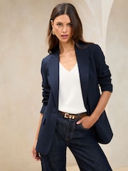 Lipsy Navy Relaxed Blazer - Image 1 of 5