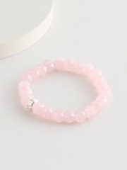 Thomas Sabo Pink Charm Club Bead Bracelet Rose Quartz Oval - Image 1 of 1