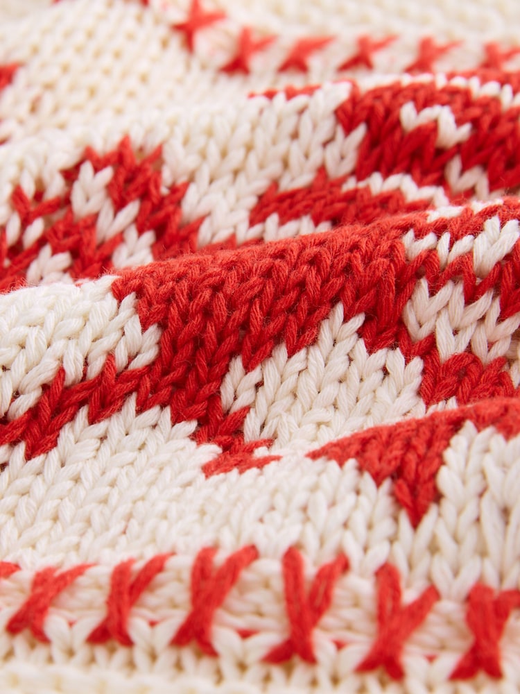 White Ecru Lobster Graphic Print Stitch Roll Edge Jumper - Image 8 of 8