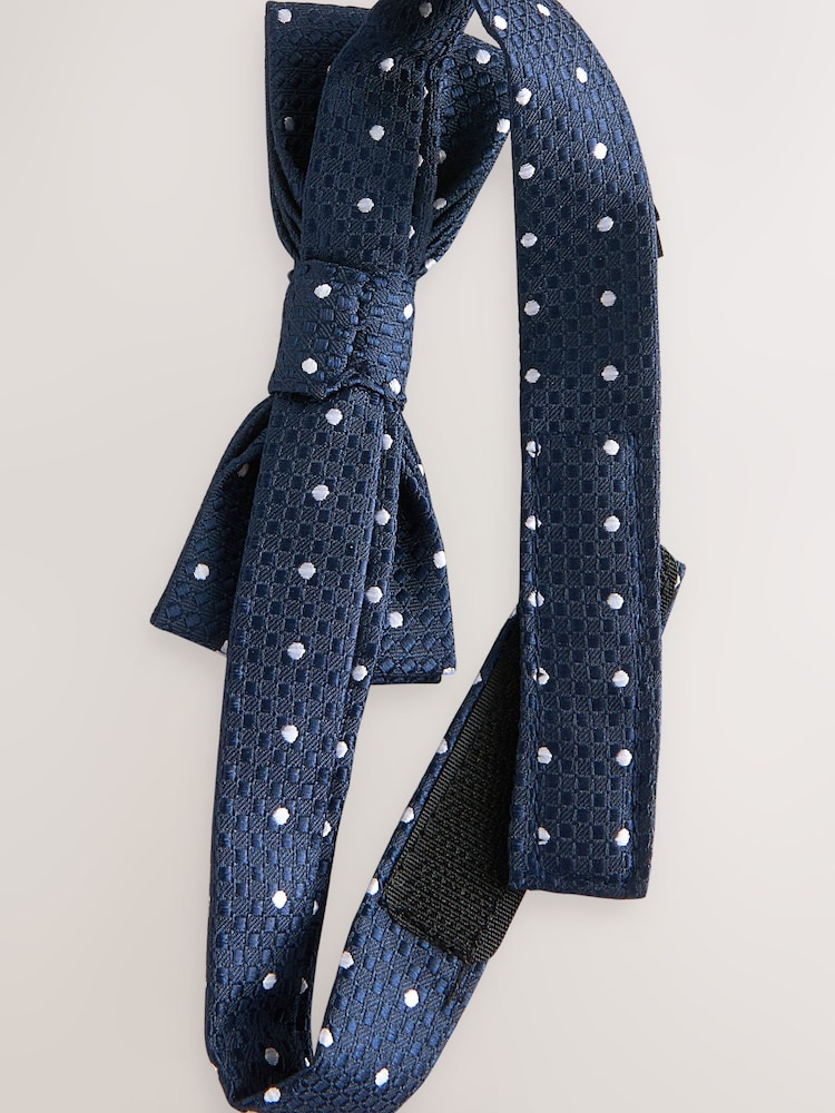 Navy Dotted Bow Tie (3-16yrs) - Image 3 of 3