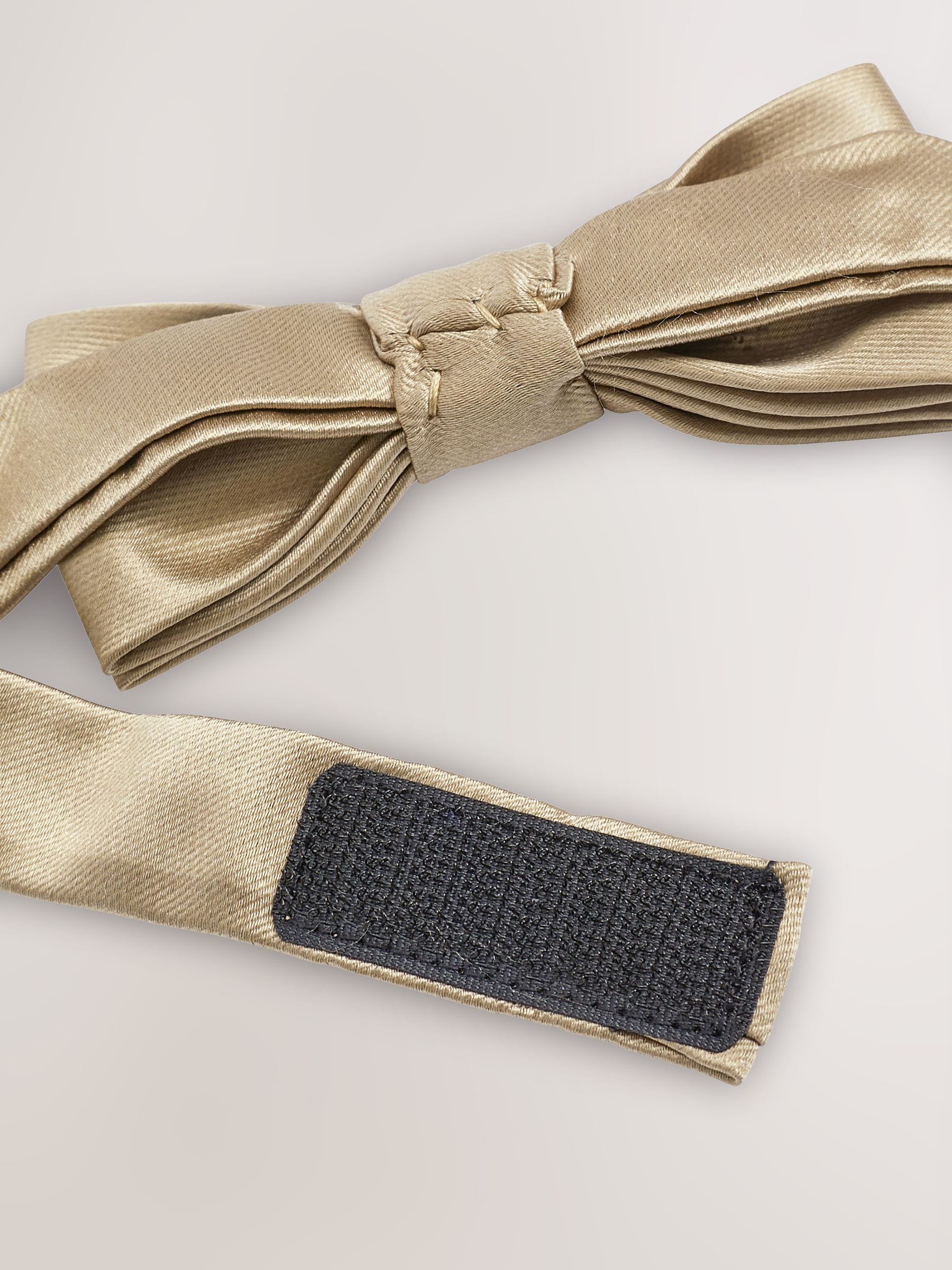 silver and gold bow tie