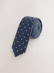 Navy Dotted Tie (3-16yrs) - Image 1 of 7