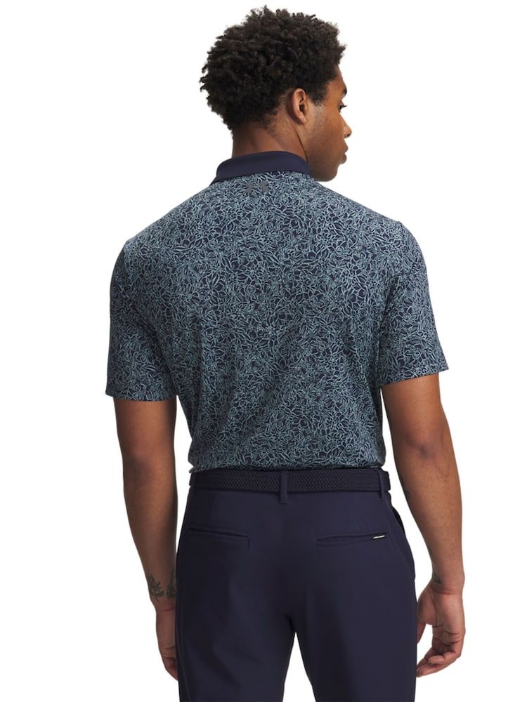 Under Armour Blue Matchplay Printed Polo T-Shirt - Image 2 of 2 Under Armour Blue Matchplay Printed Polo T-Shirt - Image 2 of 2