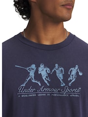 Under Armour Blue Athletes Graphic Oversized T-Shirt - Image 3 of 3