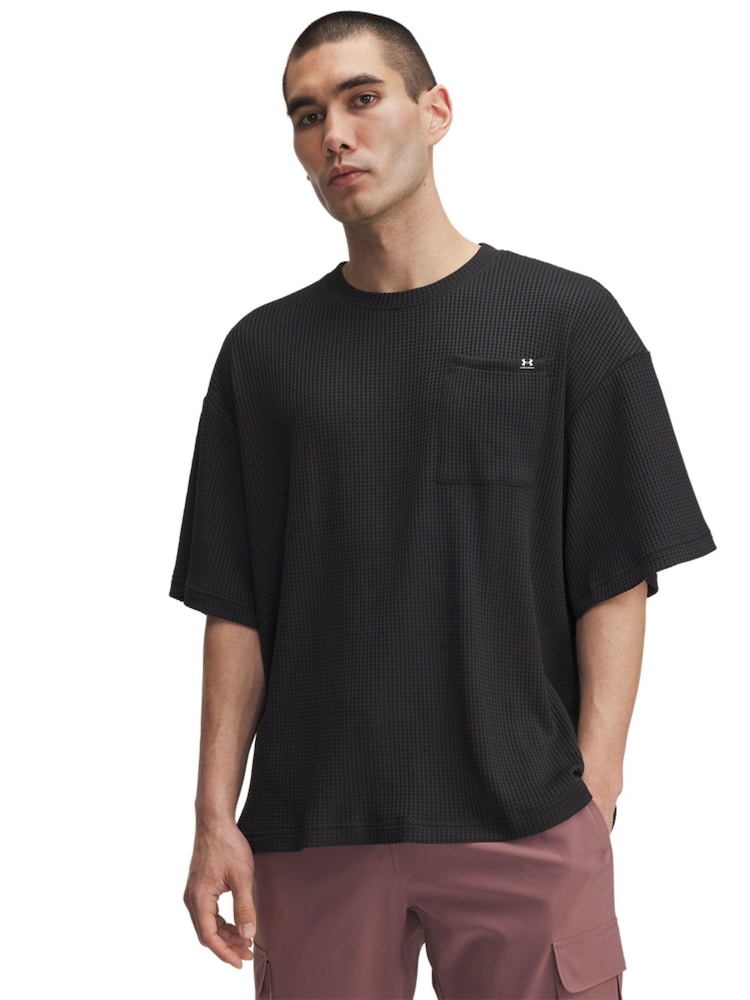 Under Armour Black Rival Waffle Crew Neck T-Shirt - Image 1 of 3 Under Armour Black Rival Waffle Crew Neck T-Shirt - Image 1 of 3