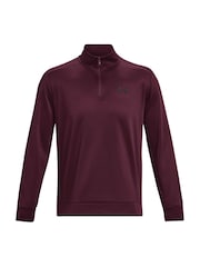 Under Armour Red Fleece 1/4 Zip Sweatshirt - Image 5 of 6