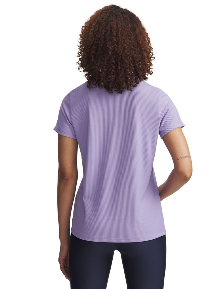 Under Armour Purple Tech Rib Crew Neck T-Shirt - Image 2 of 2 Under Armour Purple Tech Rib Crew Neck T-Shirt - Image 2 of 2