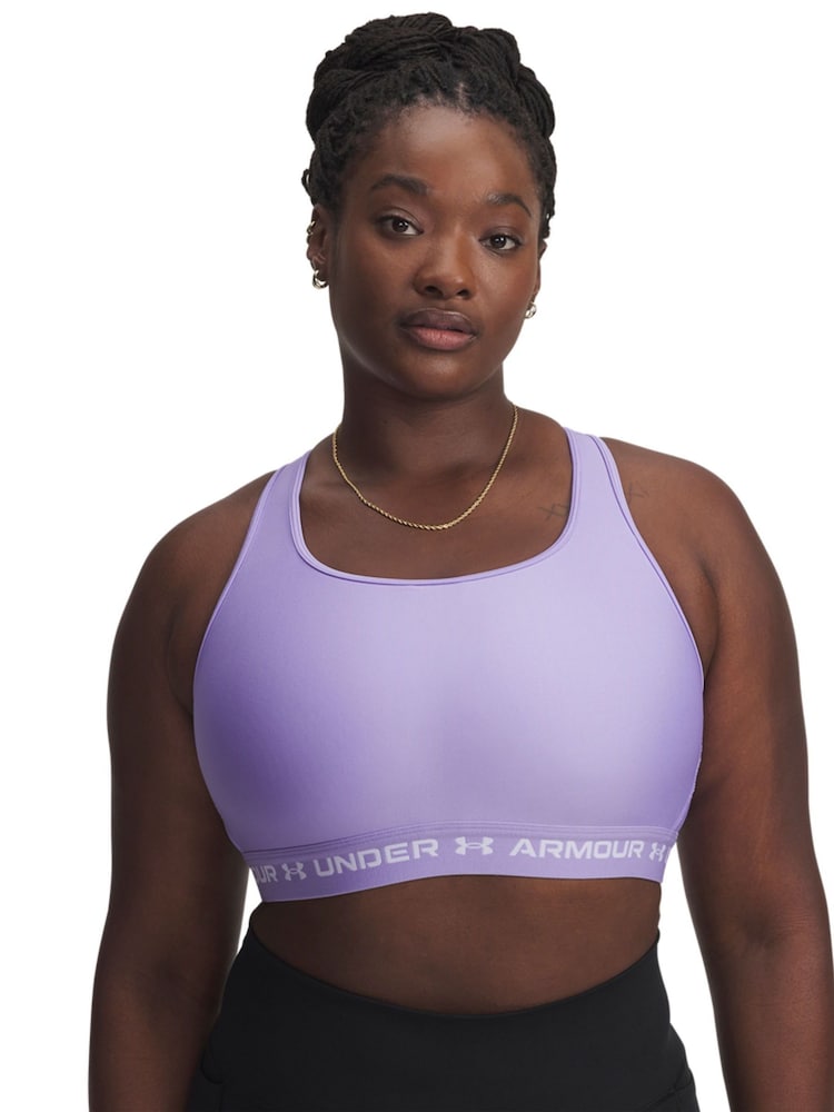Under Armour Off White Crossback Mid Support Bra - Image 1 of 2