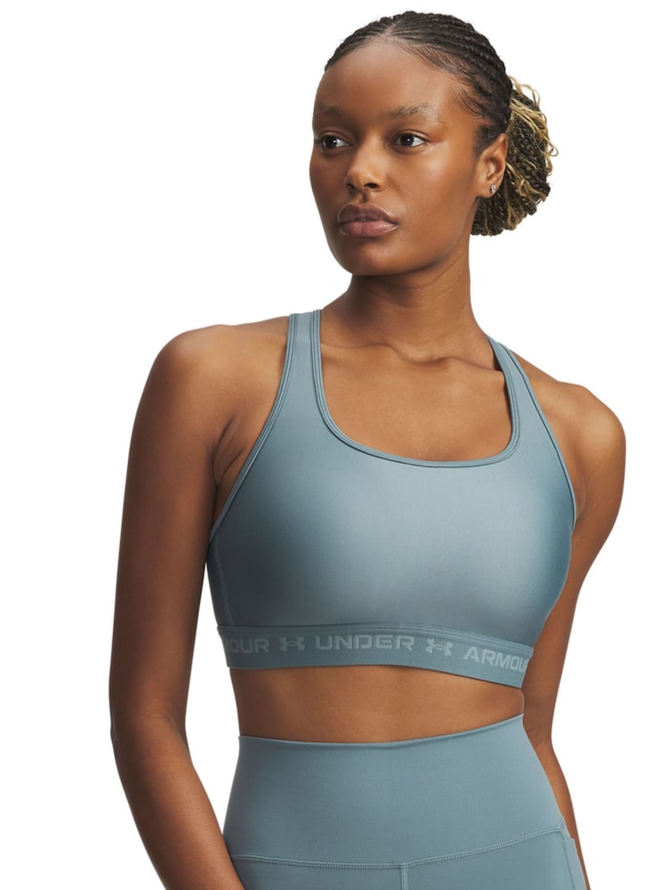 Under Armour Dark Blue Crossback Mid Support Bra - Image 1 of 2