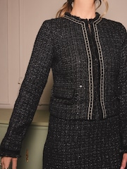 Love & Roses Black Tweed Jacket - Image 2 of 5