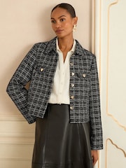 Love & Roses Mono Tweed Jacket - Imagem 1 de 4