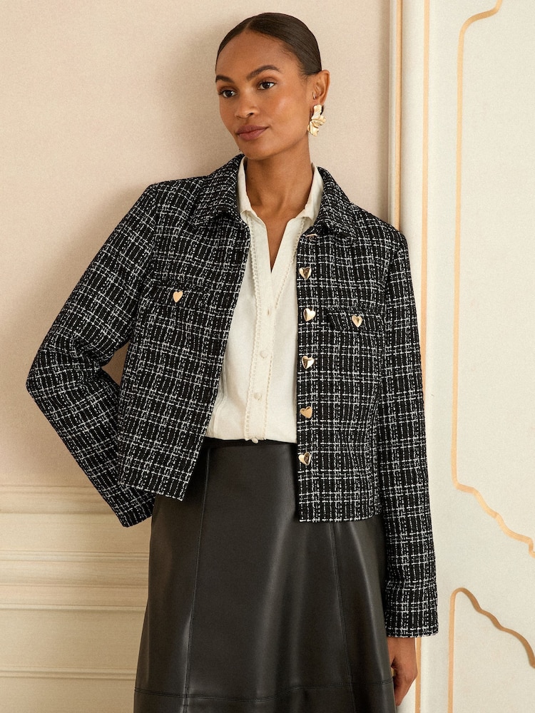 Love & Roses Mono Tweed Jacket - Imagem 1 de 4