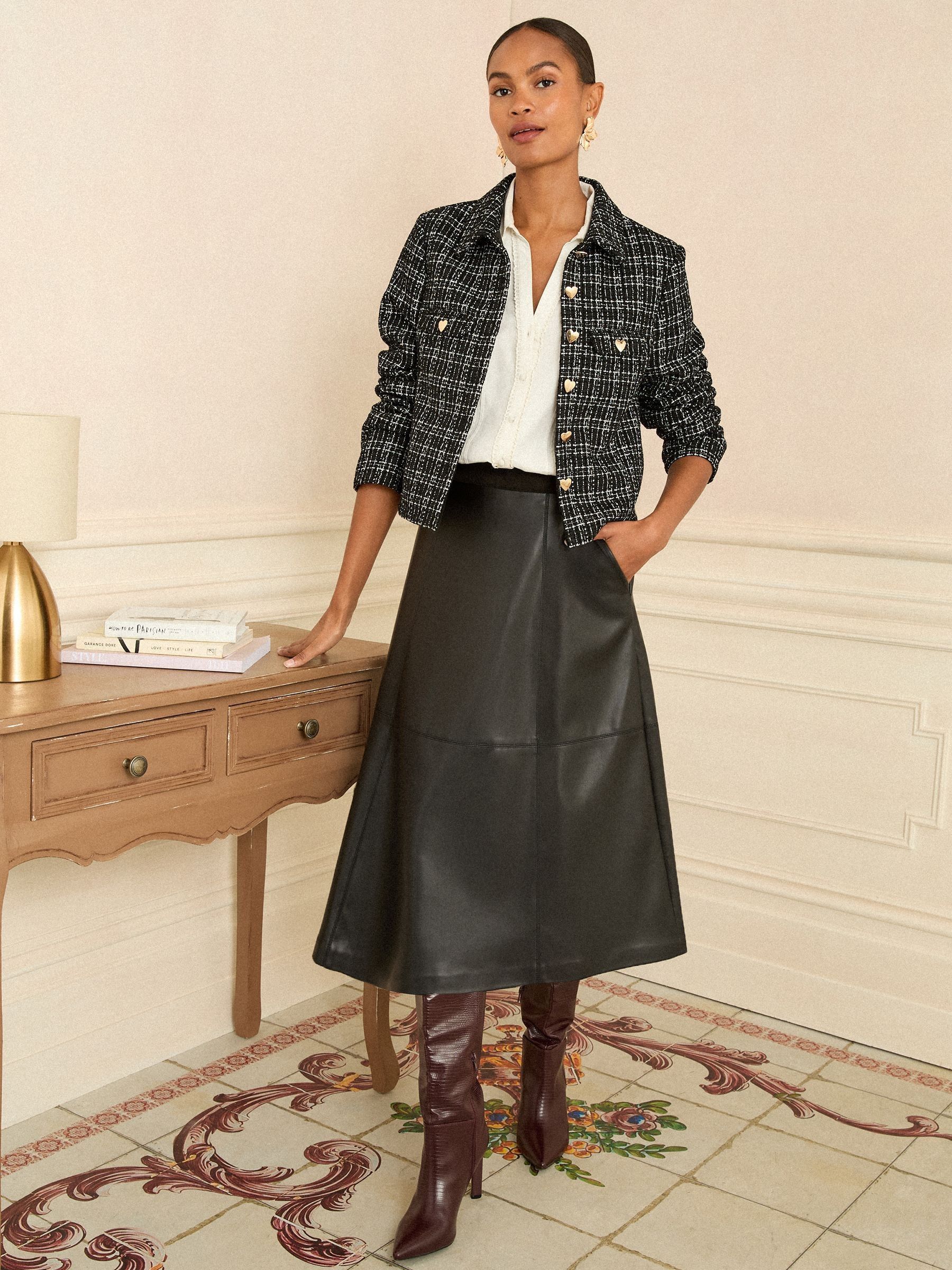 Buy Love & Roses Black/White Mono Tweed Jacket from Next Canada