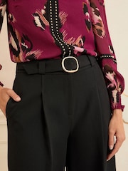 Love & Roses Black Wide Buckle Leg Trousers - Image 4 of 4