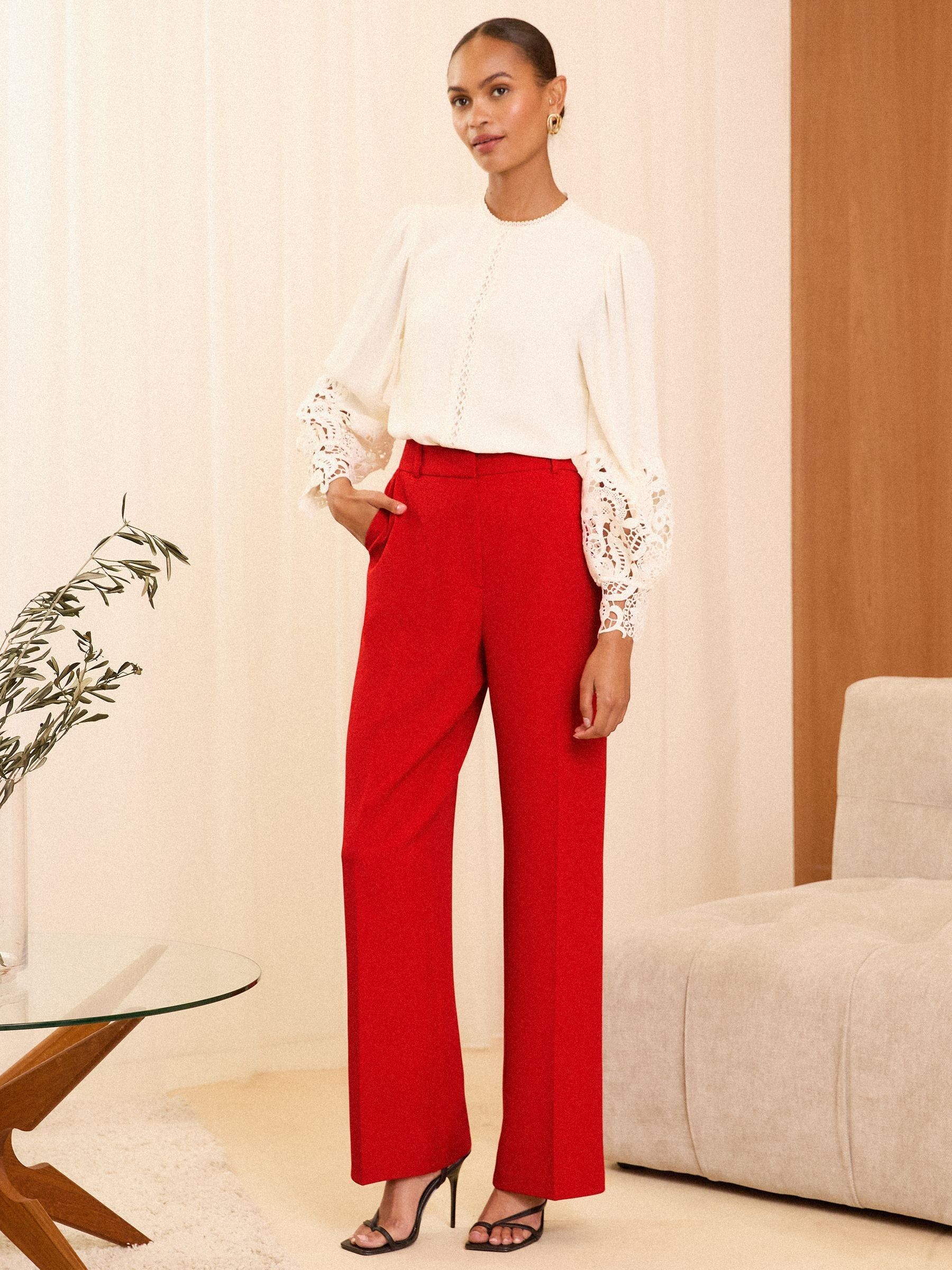 Ruffle Trausers Roses Buy Love & Roses Red Wide Leg Trousers from the Next UK online shop