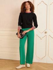 Love & Roses Black Wavy Rainbow Stripe Knit Jumper - Image 3 of 4