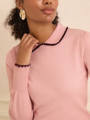 Ponta rosa - Suéter de gola de malha Love & Roses - Imagem 2 de 4