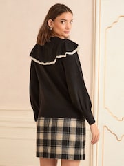 Love & Roses Black Tipped Cape Knitted Jumper - Image 4 of 4