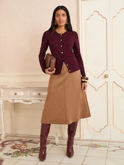 Love & Roses Berry Tipped Scallop Knitted Cardigan - Image 3 of 5