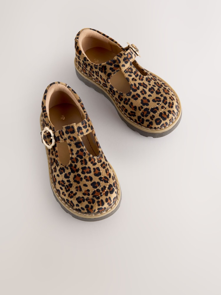 Tostado/estampado animal - Zapatos con tira en T - Imagen 1 de 5 Tostado/estampado animal - Zapatos con tira en T - Imagen 1 de 5