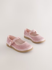 Pink Velour Mary Jane Shoes - Image 1 of 5
