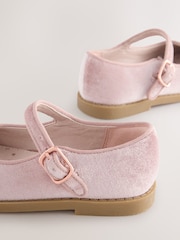 Pink Velour Mary Jane Shoes - Image 3 of 5