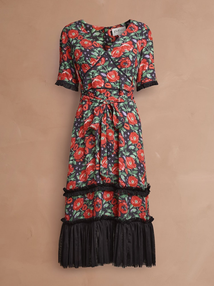 Cath Kidston Black Roses Tea Dress - Image 1 of 6