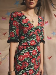 Cath Kidston Black Roses Tea Dress - Image 8 of 11