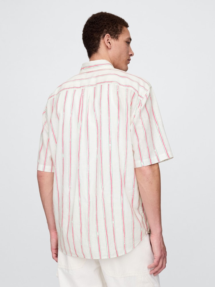 Gap Cream Stripe Linen-Cotton Shirt - Image 2 of 5