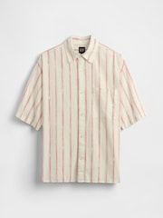 Gap Cream Stripe Linen-Cotton Shirt - Image 4 of 5