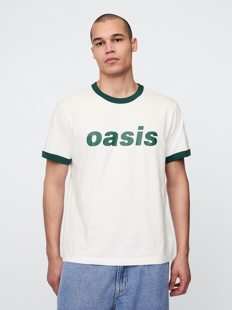 Кремовый - Gap Oasis Graphic T-Shirt - Image 1 of 5