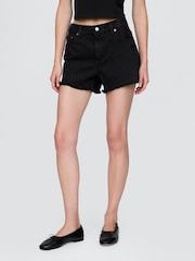 Gap Black 4" Mid Rise UltraSoft Denim Shorts - Image 1 of 5