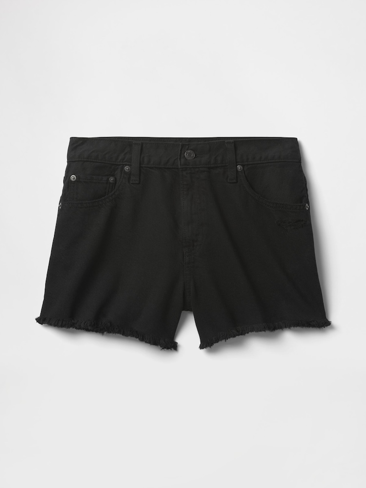 Gap Black 4" Mid Rise UltraSoft Denim Shorts - Image 5 of 5