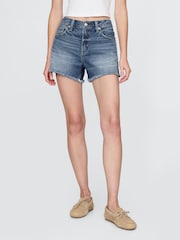 Gap Blue 4" Mid Rise UltraSoft Denim Shorts - Image 1 of 5