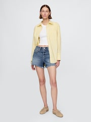 Gap Blue 4" Mid Rise UltraSoft Denim Shorts - Image 4 of 5
